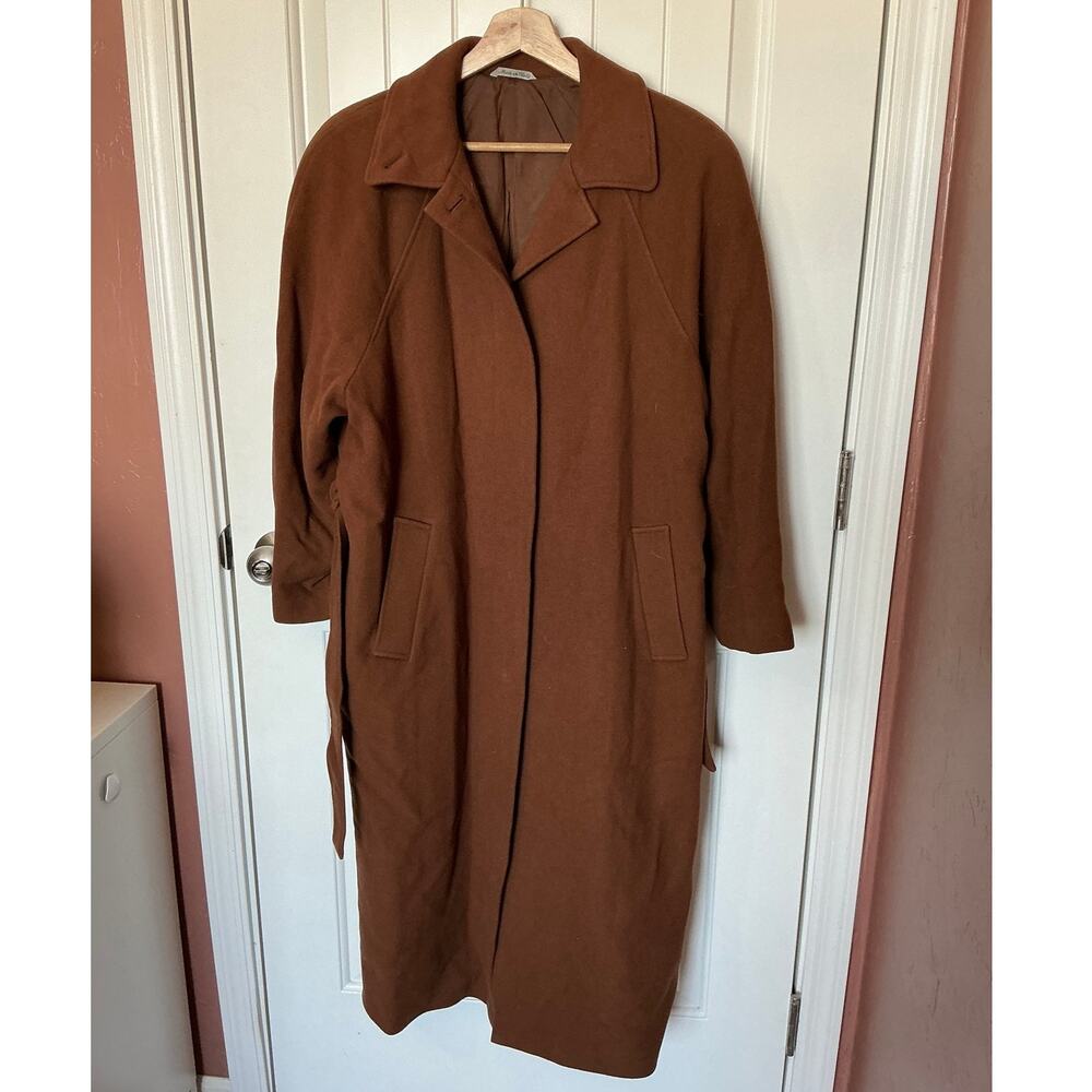 Vintage Italian Style Marzotto Wool Long Peacoat W8 Brown